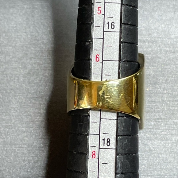 Itor Italy Sterling Silver 925 Vintage Wide Heavy Sz 7 Ring Gold Overlay. - Picture 10 of 12